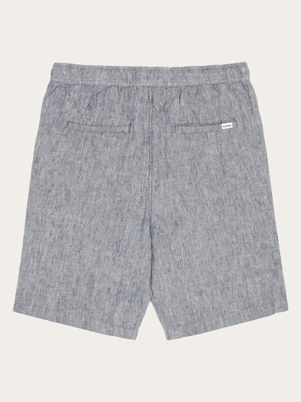 KnowledgeCotton Apparel - MEN Loose Linen shorts Shorts 1226 Vintage Indigo