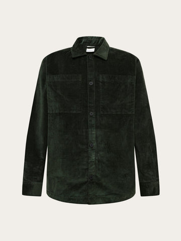 KnowledgeCotton Apparel - MEN Loose corduroy overshirt Overshirts 1090 Forest Night