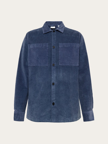 KnowledgeCotton Apparel - MEN Loose corduroy overshirt Overshirts 1226 Vintage Indigo