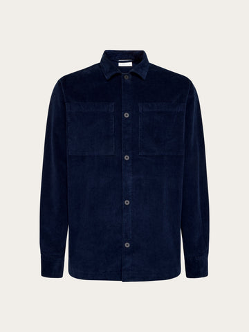 KnowledgeCotton Apparel - MEN Loose corduroy overshirt Overshirts 1412 Night Sky