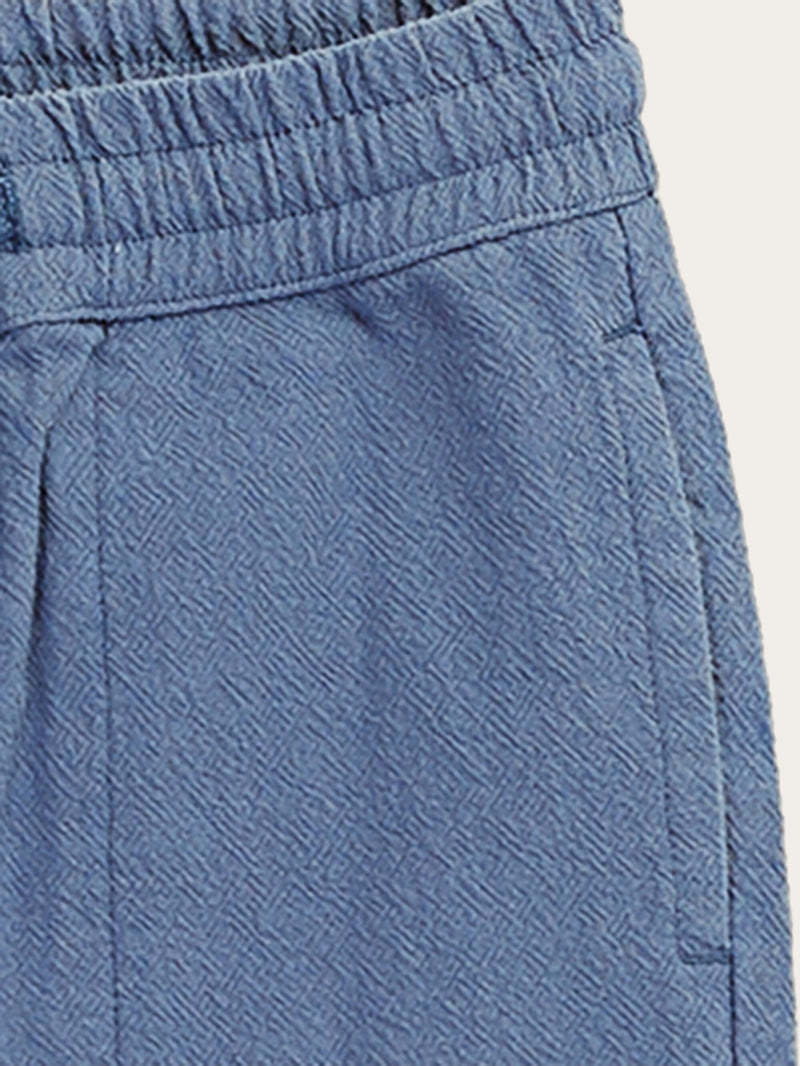 KnowledgeCotton Apparel - YOUNG Loose crushed cotton pants - GOTS/Vegan Pants 1432 Moonlight Blue