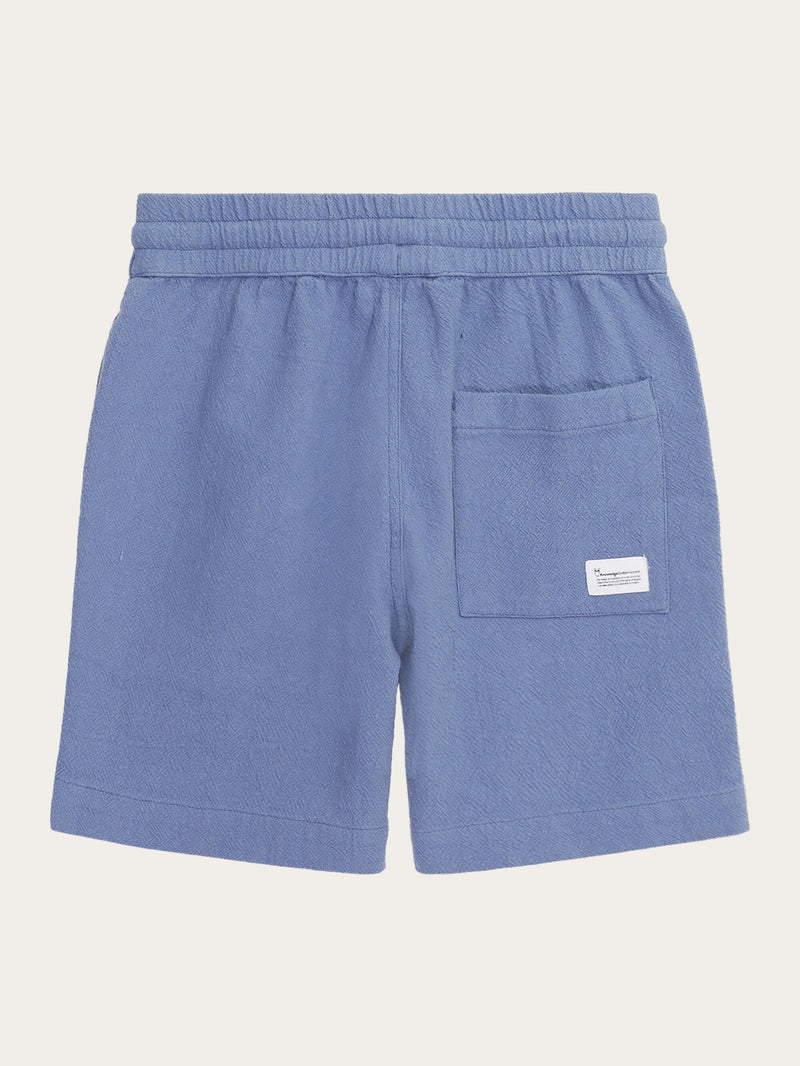 KnowledgeCotton Apparel - YOUNG Loose crushed cotton shorts - GOTS/Vegan Shorts 1432 Moonlight Blue