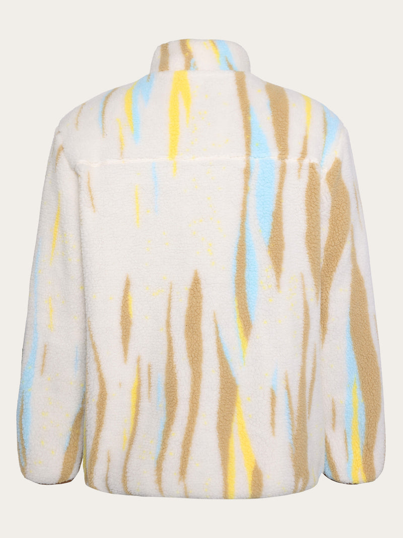 KnowledgeCotton Apparel - UNI Loose fit Northern Lights zip fleece - GRS Fleeces 9933 Creme