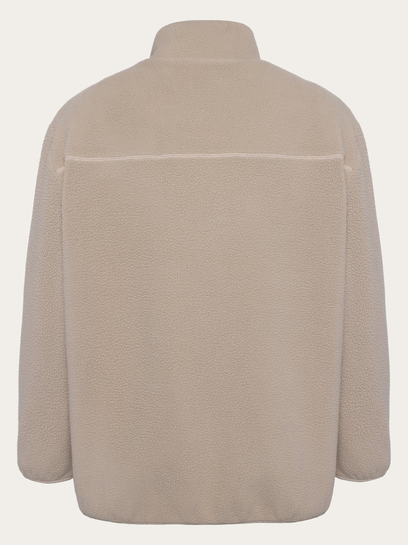 KnowledgeCotton Apparel - WMN Loose fit Zip Fleece - GRS/Vegan Fleeces 1228 Light feather gray