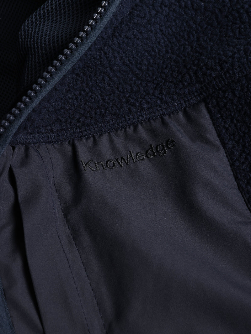 KnowledgeCotton Apparel - WMN Loose fit Zip Fleece - GRS/Vegan Fleeces 1412 Night Sky