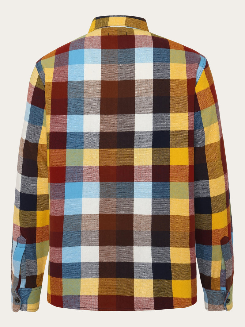 KnowledgeCotton Apparel - MEN Loose fit checked flannel shirt - GOTS/Vegan Shirts 7032 Multi check