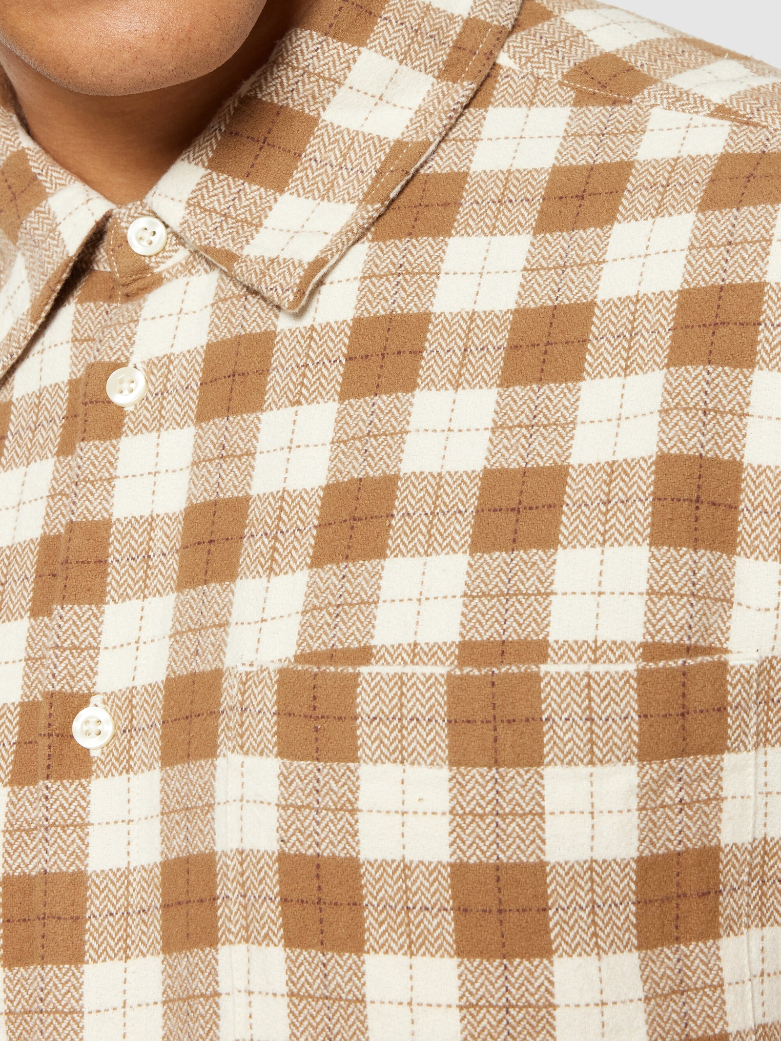 Loose fit checkered shirt - Beige check – KnowledgeCotton