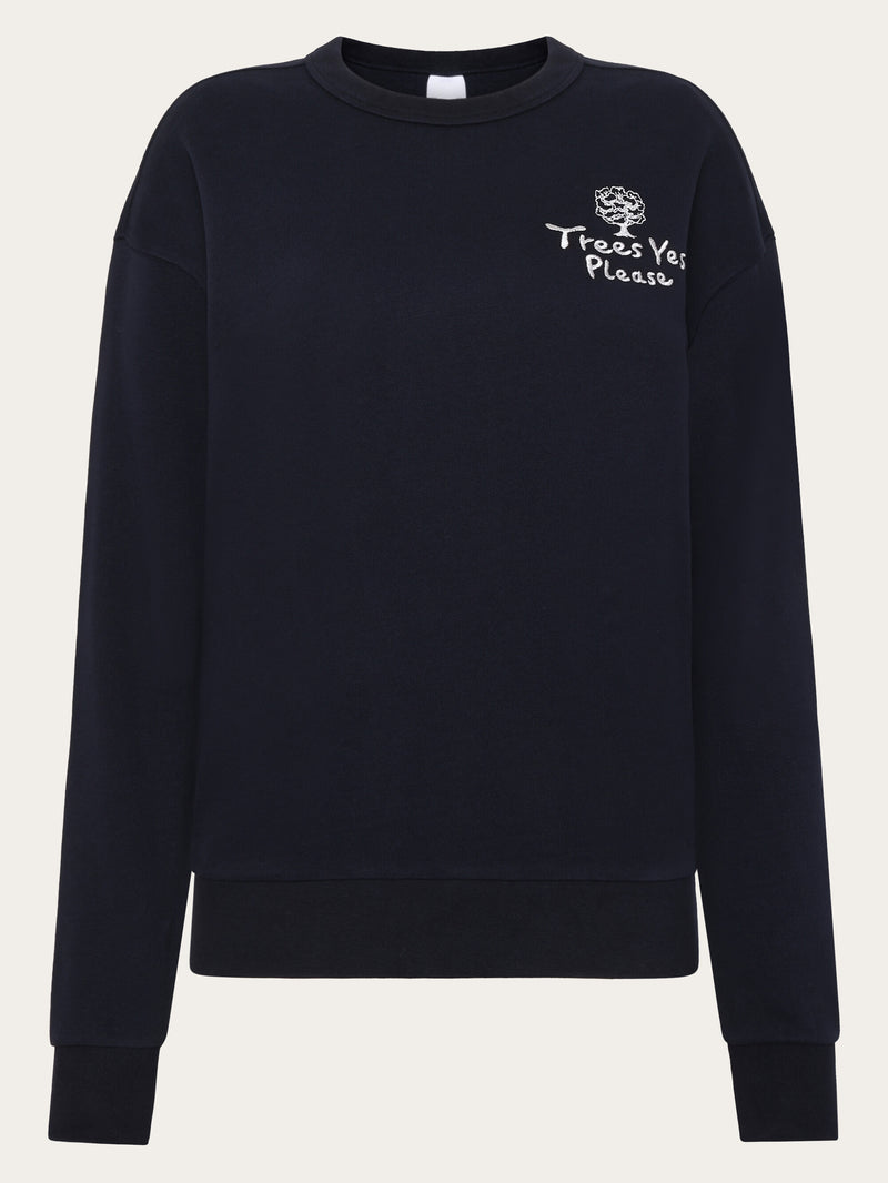 KnowledgeCotton Apparel - UNI Loose fit sweat camp print - GOTS/Vegan Sweats 1412 Night Sky