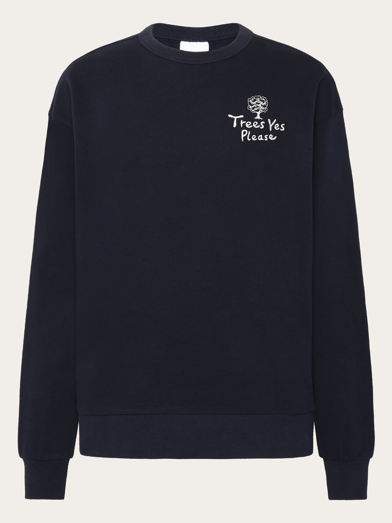 KnowledgeCotton Apparel - UNI Loose fit sweat camp print - GOTS/Vegan Sweats 1412 Night Sky