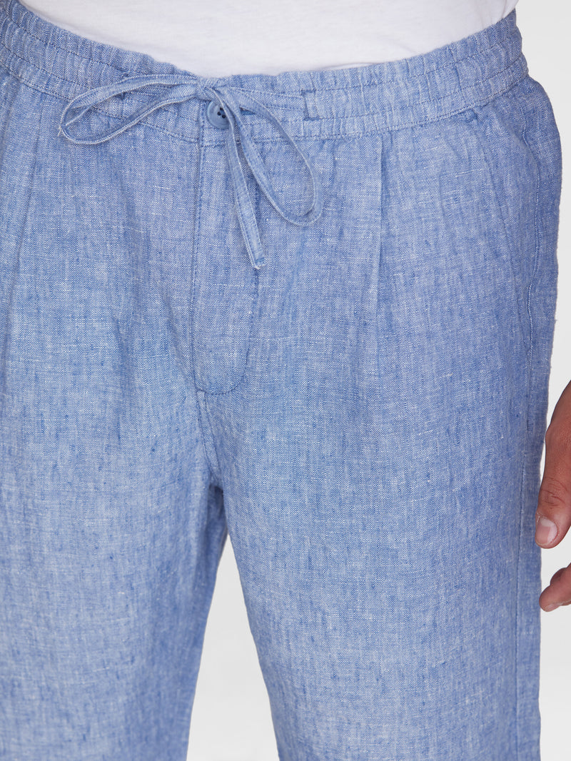 KnowledgeCotton Apparel - MEN Loose linen pant Pants 1432 Moonlight Blue