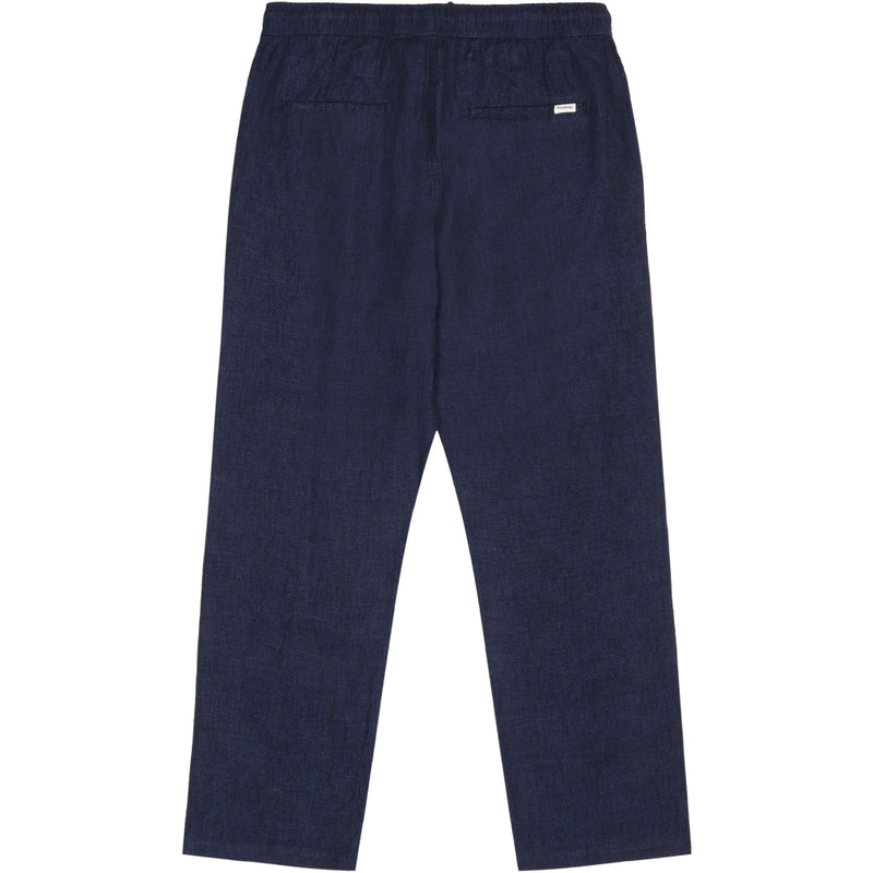 KnowledgeCotton Apparel - MEN Loose linen pant Pants 1450 Yarndyed - Total Eclipse