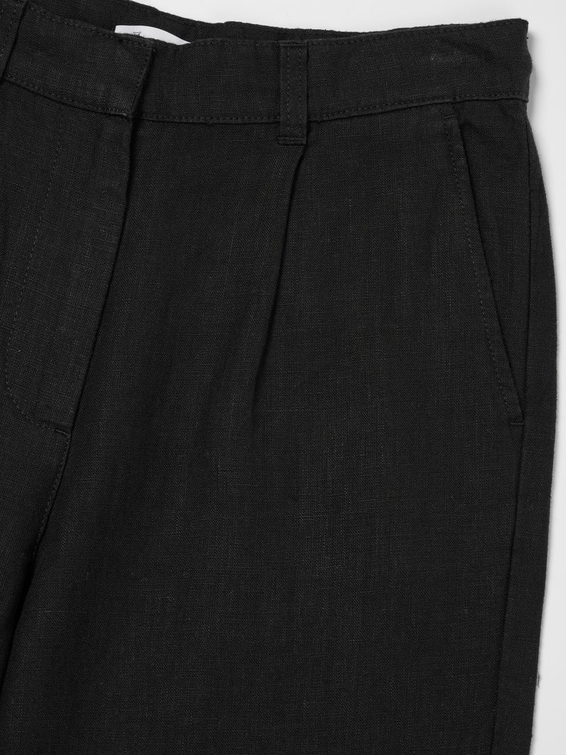 KnowledgeCotton Apparel - WMN Loose natural linen pants Pants 1300 Black Jet