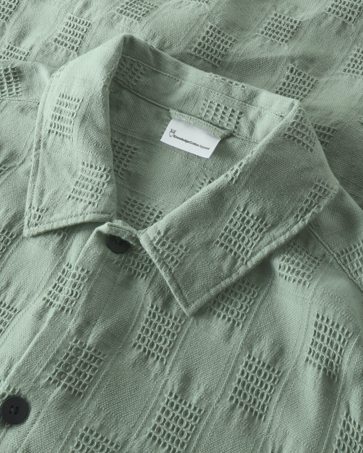 KnowledgeCotton Apparel - MEN Loose structure overshirt Overshirts 1396 Lily Pad