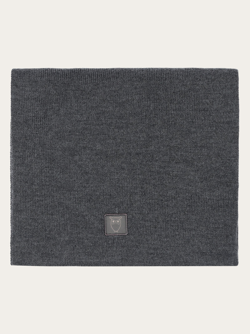 KnowledgeCotton Apparel - UNI Merino Wool Scarf RWS Scarfs 1073 Dark Grey Melange