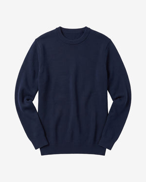 KnowledgeCotton Apparel - MEN Merino crew neck sweater Knits 1001 Total Eclipse