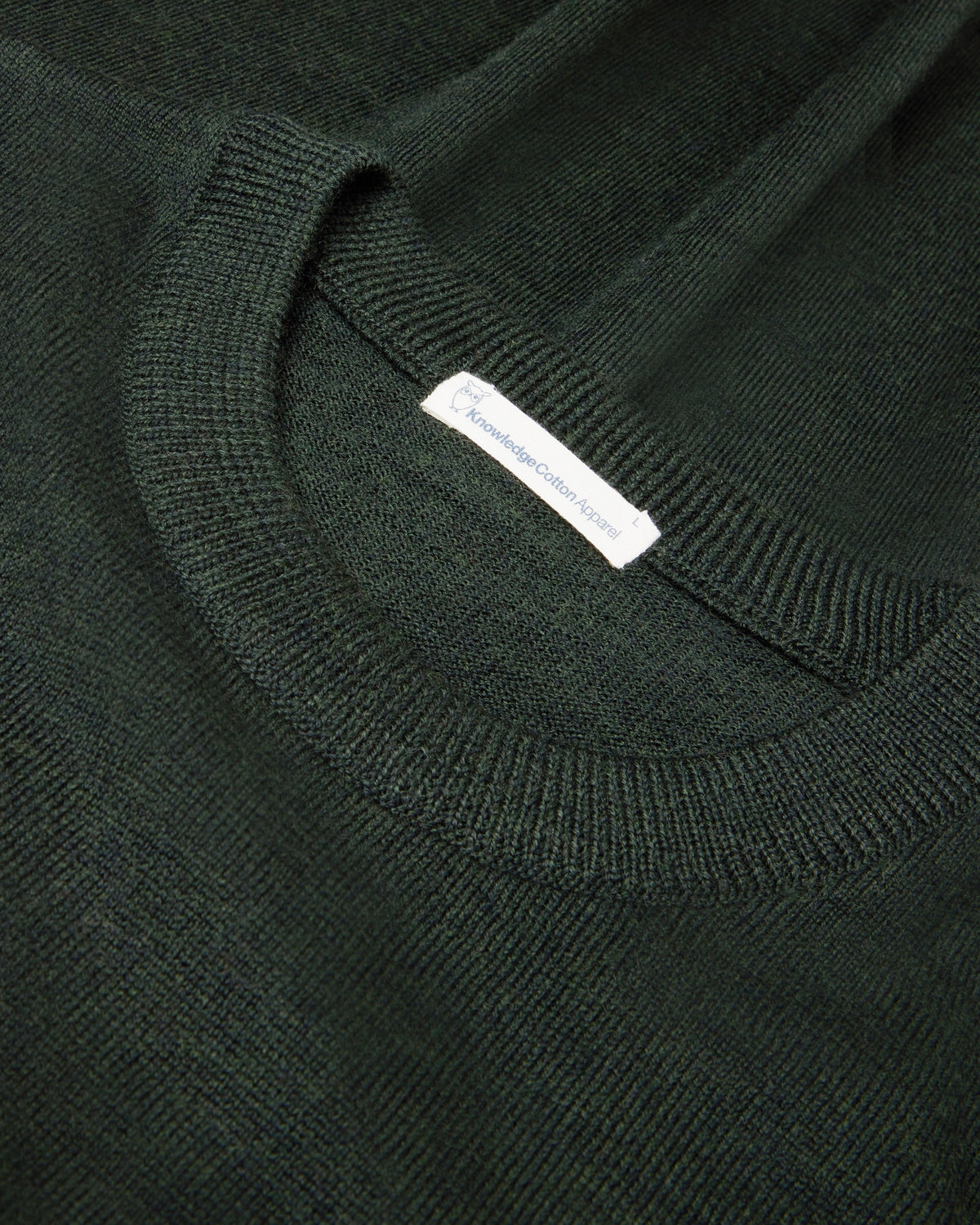 KnowledgeCotton Apparel - MEN Merino crew neck sweater Knits 1090 Forest Night