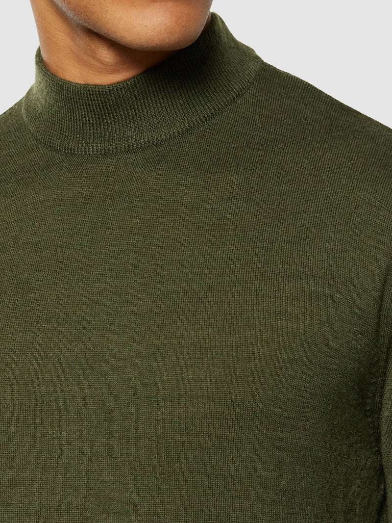 KnowledgeCotton Apparel - MEN Merino mock neck - RWS Knits 1090 Forrest Night