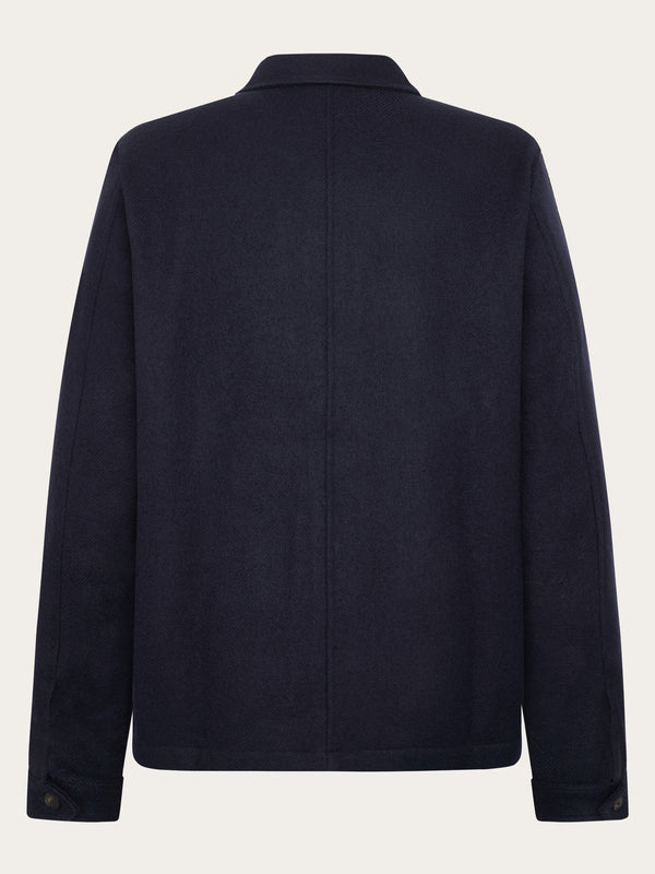 KnowledgeCotton Apparel - MEN Merino overshirt Overshirts 1412 Night Sky