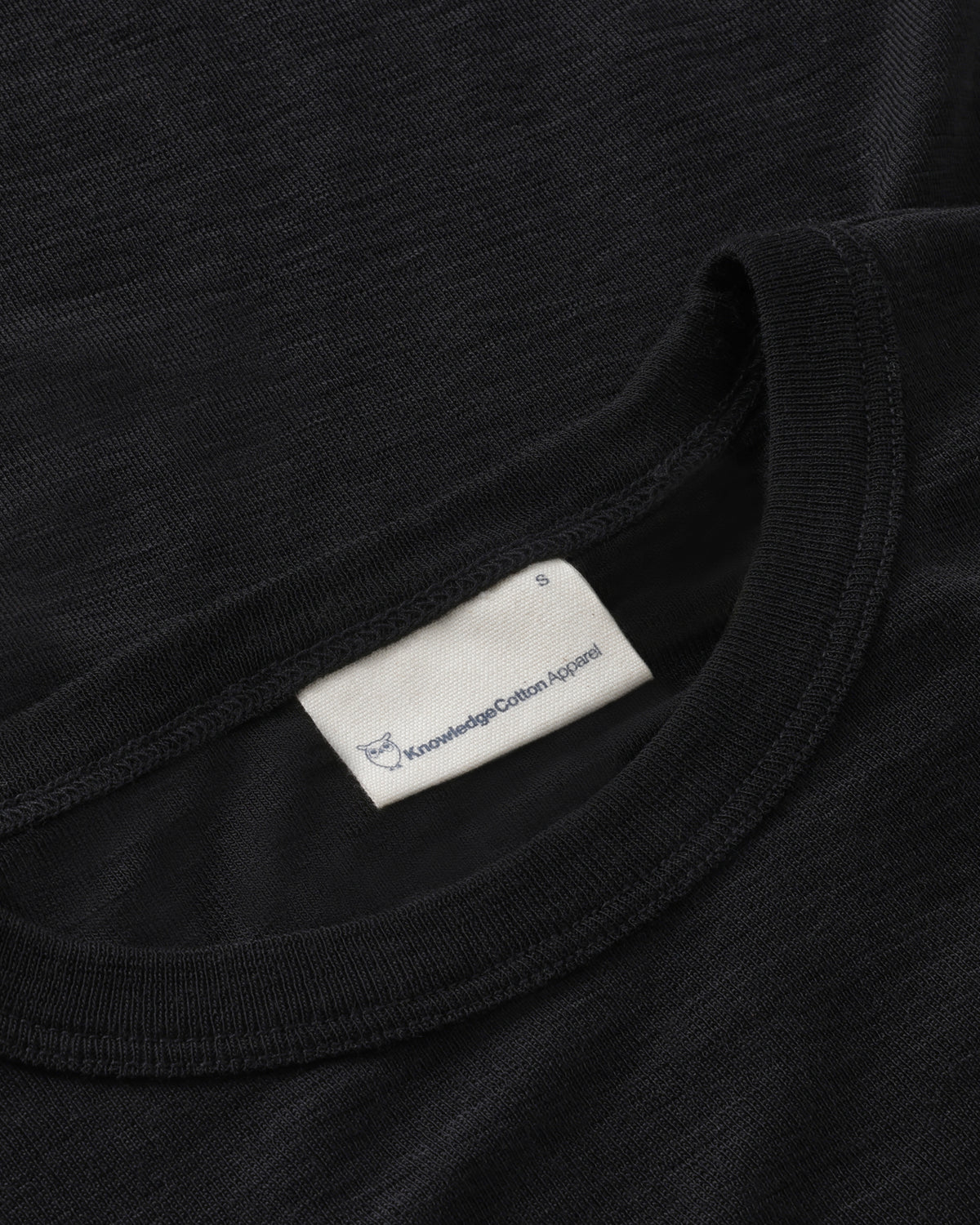 KnowledgeCotton Apparel - WMN Merino rib long sleeve roll-neck Long Sleeves 1300 Black Jet