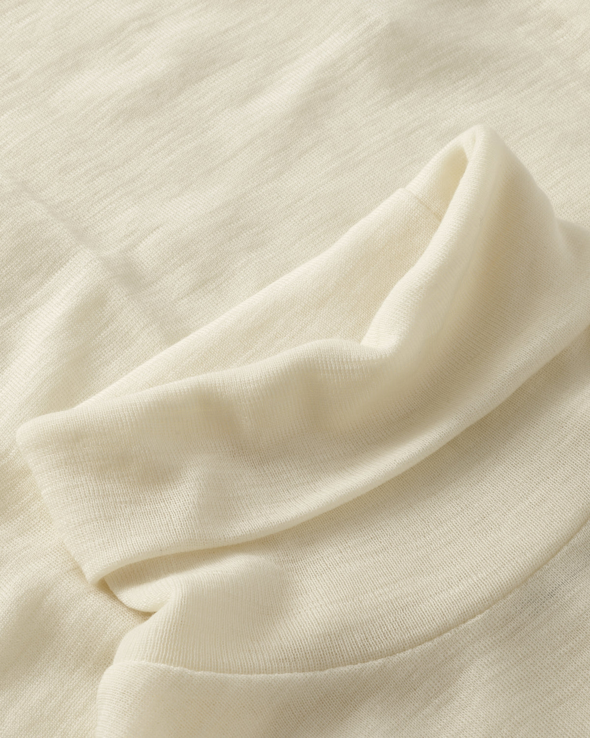 KnowledgeCotton Apparel - WMN Merino rib long sleeve roll-neck Long Sleeves 1387 Egret