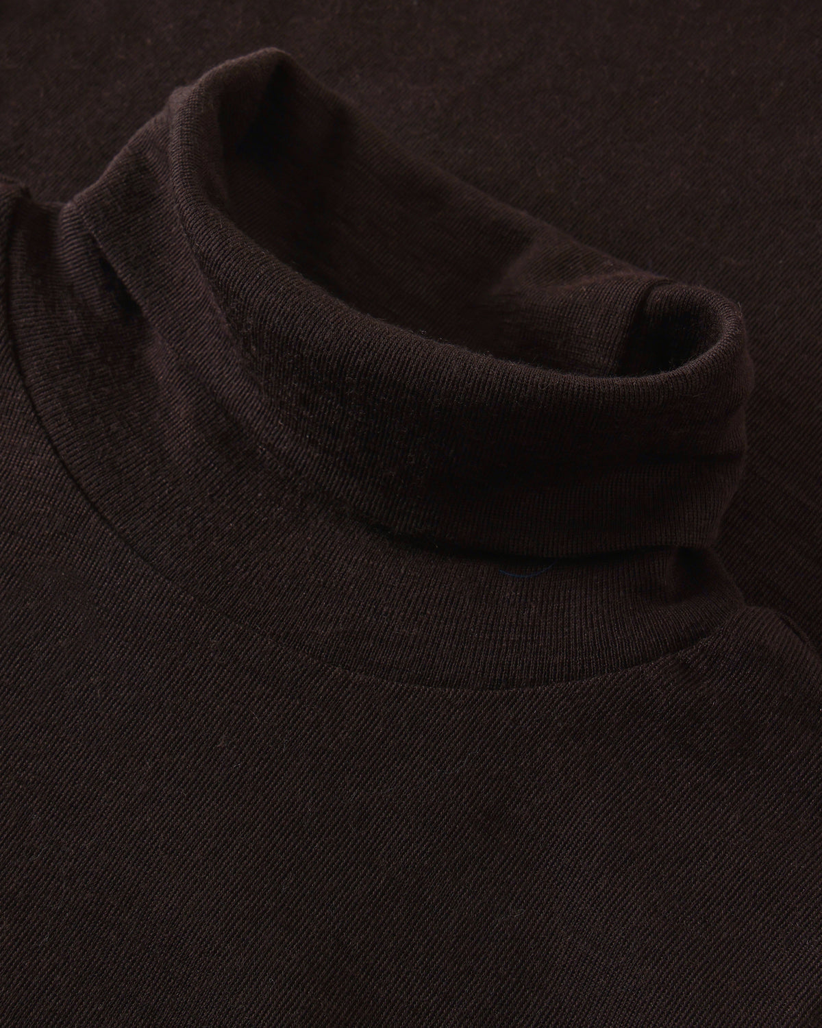 KnowledgeCotton Apparel - WMN Merino rib long sleeve roll-neck Long Sleeves 1487 Chocolate Torte