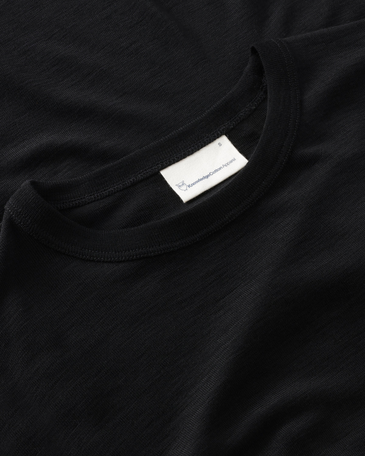 KnowledgeCotton Apparel - WMN Merino rib t-shirt T-shirts 1300 Black Jet