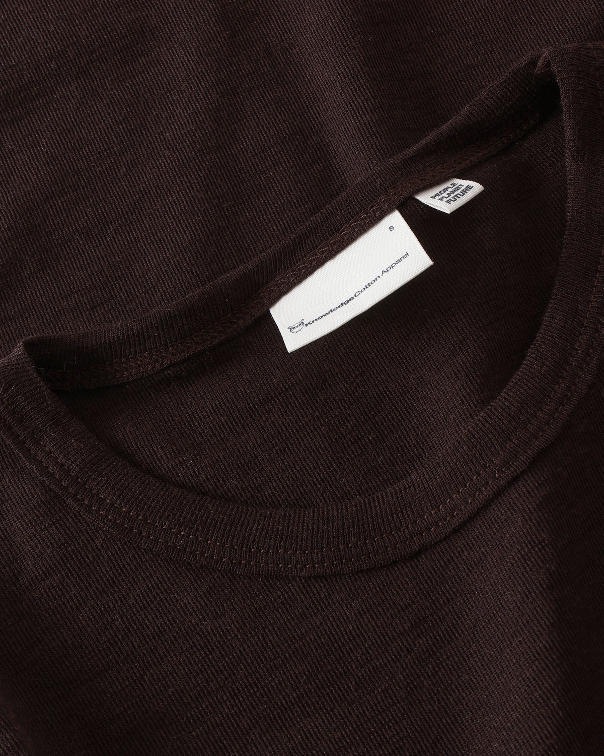 KnowledgeCotton Apparel - WMN Merino rib t-shirt T-shirts 1487 Chocolate Torte