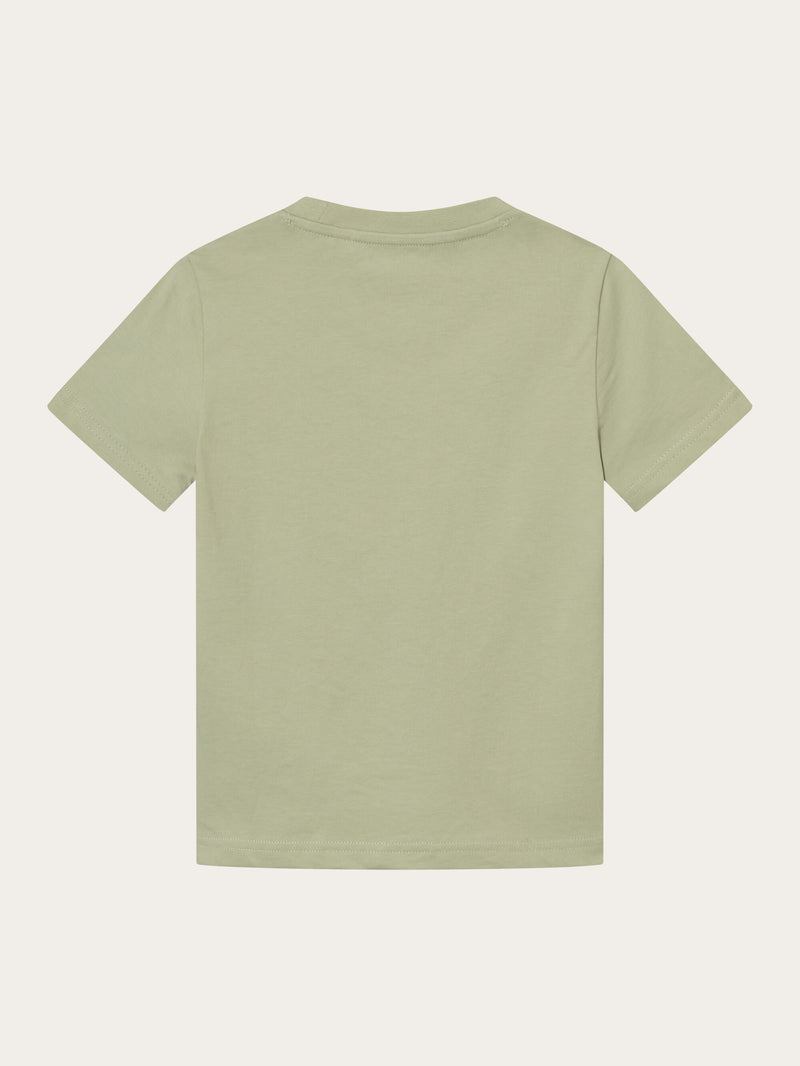 KnowledgeCotton Apparel - YOUNG Mountain owl front print t-shirt T-shirts 1380 Swamp