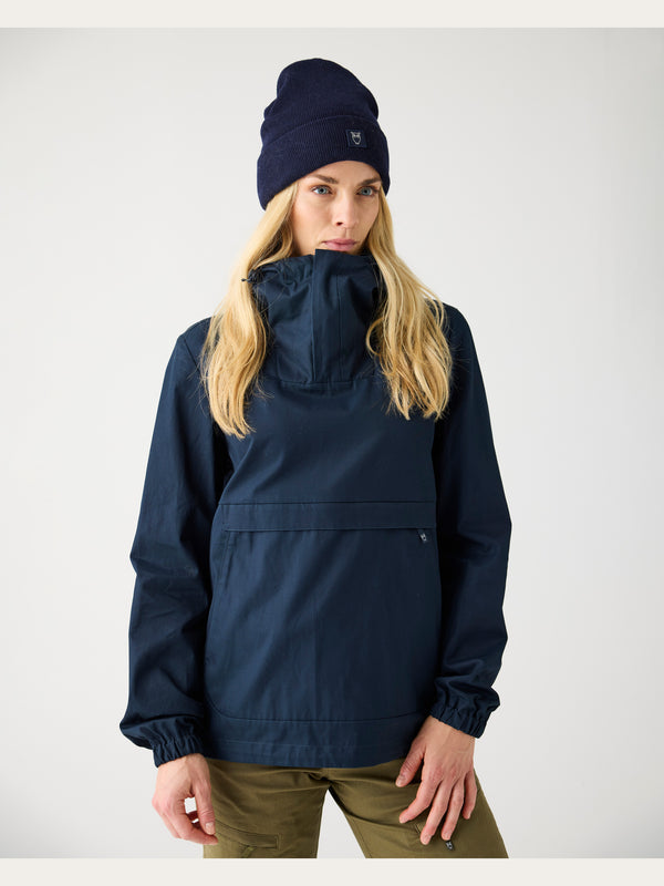 KnowledgeCotton Apparel - UNI Organic Cotton Canvas Anorak Jacket GOTS/Vegan Jackets 1001 Total Eclipse