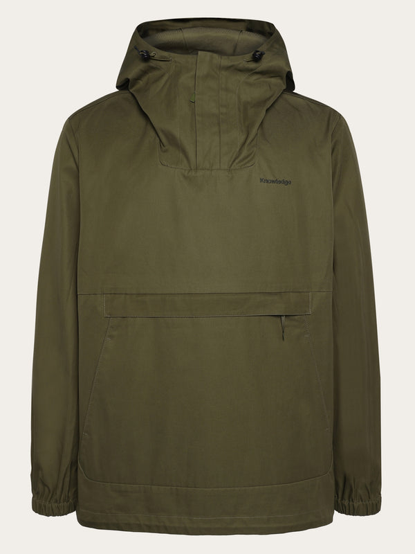 KnowledgeCotton Apparel - UNI Organic Cotton Canvas Anorak Jacket GOTS/Vegan Jackets 1068 Burned Olive