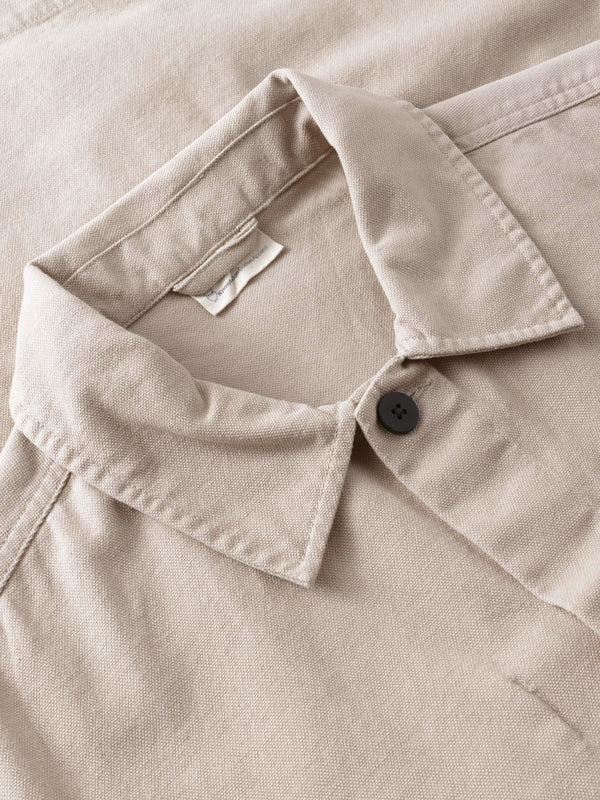 KnowledgeCotton Apparel - MEN Organic Cotton Canvas Overshirt GOTS Overshirts 1228 Light feather gray