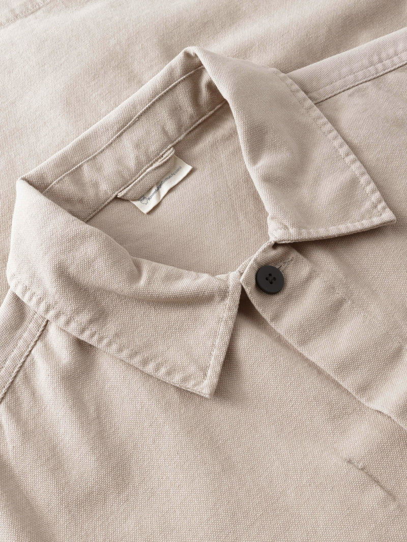 KnowledgeCotton Apparel - MEN Organic Cotton Canvas Overshirt GOTS Overshirts 1228 Light feather gray