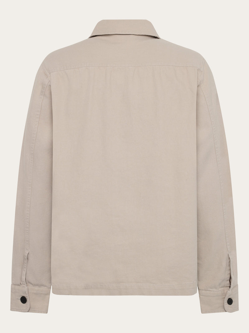 KnowledgeCotton Apparel - MEN Organic Cotton Canvas Overshirt GOTS Overshirts 1228 Light feather gray