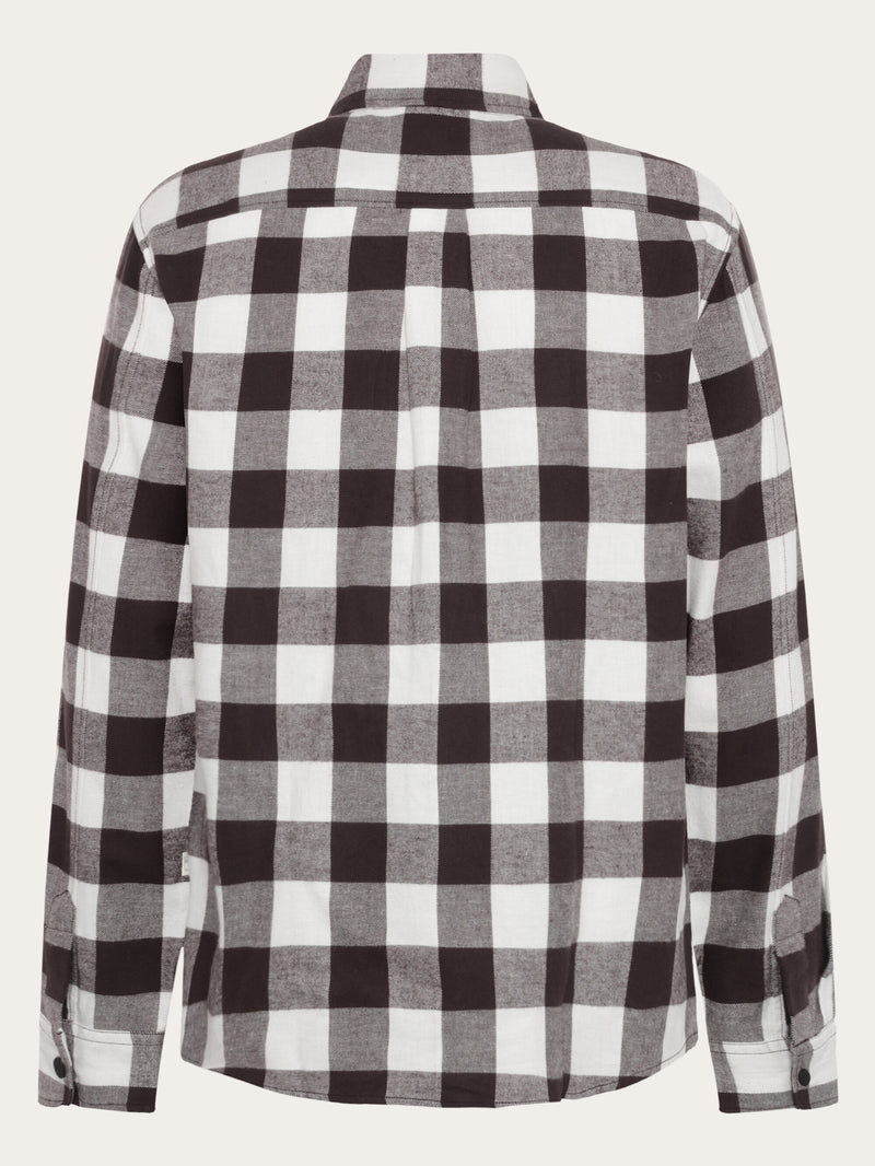 KnowledgeCotton Apparel - MEN Organic Cotton Checked Flannel Shirt GOTS Shirts 7026 Brown check