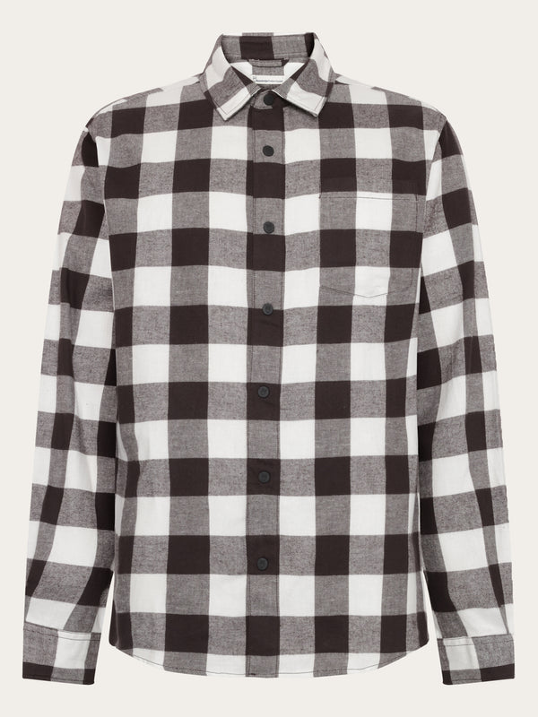 KnowledgeCotton Apparel - MEN Organic Cotton Checked Flannel Shirt GOTS Shirts 7026 Brown check