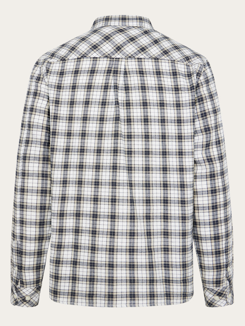 KnowledgeCotton Apparel - MEN Organic Cotton Checked Flannel Shirt GOTS Shirts 7021 blue check