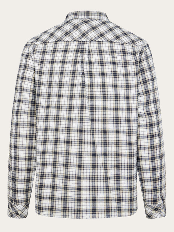 KnowledgeCotton Apparel - MEN Organic Cotton Checked Flannel Shirt GOTS Shirts 7021 blue check