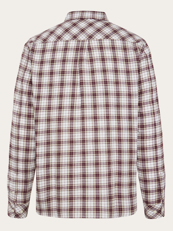 KnowledgeCotton Apparel - MEN Organic Cotton Checked Flannel Shirt GOTS Shirts 7025 Red check