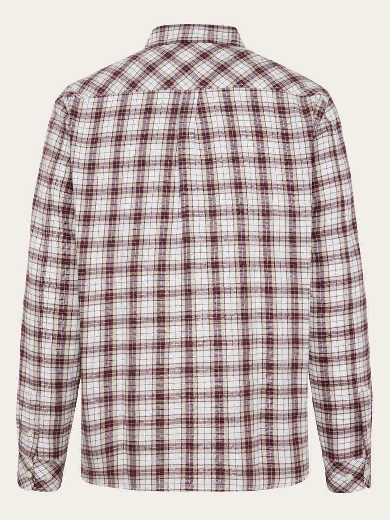 KnowledgeCotton Apparel - MEN Organic Cotton Checked Flannel Shirt GOTS Shirts 7025 Red check