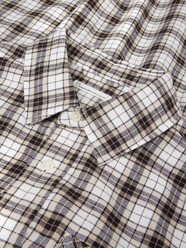 KnowledgeCotton Apparel - MEN Organic Cotton Checked Flannel Shirt GOTS Shirts 7026 Brown check