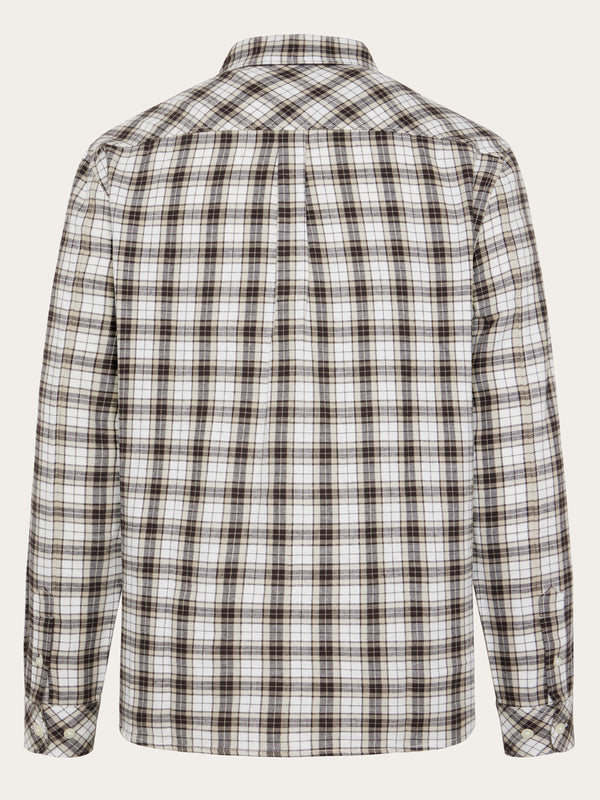 KnowledgeCotton Apparel - MEN Organic Cotton Checked Flannel Shirt GOTS Shirts 7026 Brown check