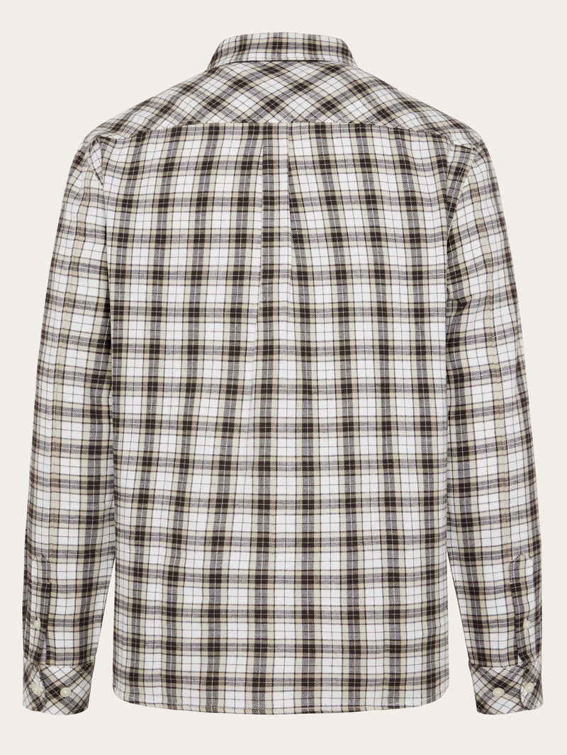 KnowledgeCotton Apparel - MEN Organic Cotton Checked Flannel Shirt GOTS Shirts 7026 Brown check
