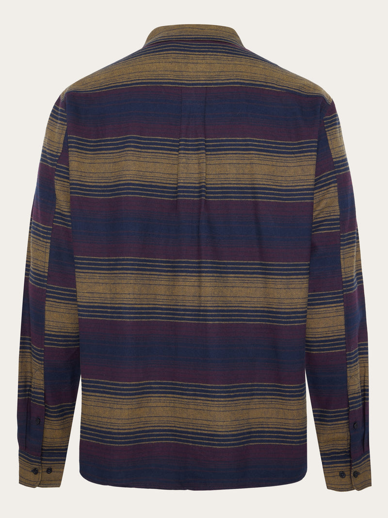 KnowledgeCotton Apparel - MEN Organic Cotton Checked Flannel Shirt GOTS Shirts 8036 Navy