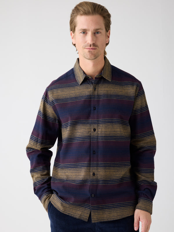 KnowledgeCotton Apparel - MEN Organic Cotton Checked Flannel Shirt GOTS Shirts 8036 Navy