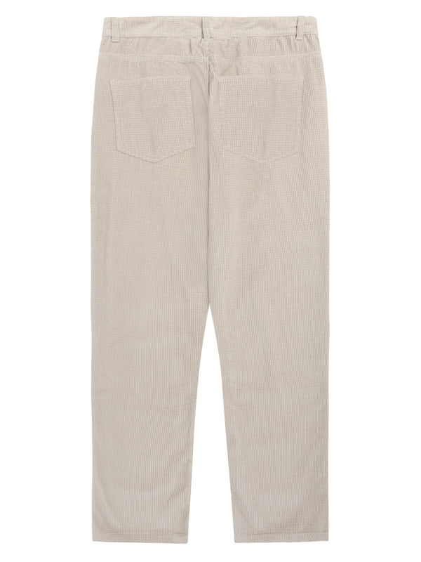 KnowledgeCotton Apparel - MEN Organic Cotton Chuck 5-pocket Corduroy Pants GOTS Pants 1228 Light feather gray