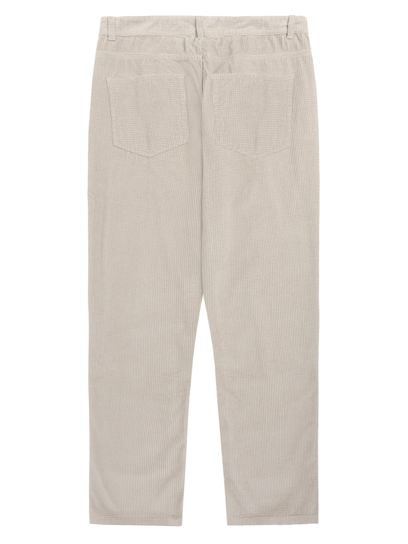 KnowledgeCotton Apparel - MEN Organic Cotton Chuck 5-pocket Corduroy Pants GOTS Pants 1228 Light feather gray