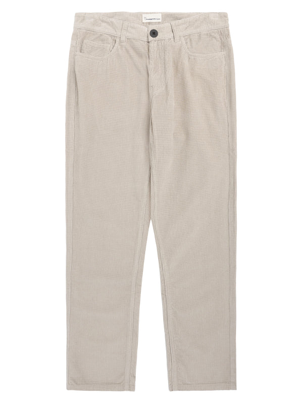 KnowledgeCotton Apparel - MEN Organic Cotton Chuck 5-pocket Corduroy Pants GOTS Pants 1228 Light feather gray