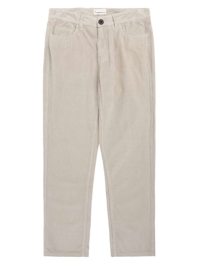 KnowledgeCotton Apparel - MEN Organic Cotton Chuck 5-pocket Corduroy Pants GOTS Pants 1228 Light feather gray