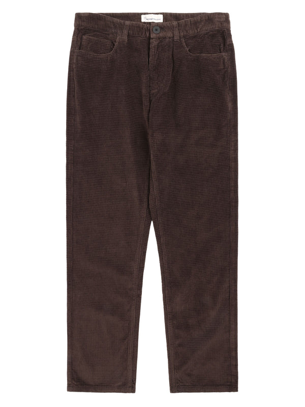 KnowledgeCotton Apparel - MEN Organic Cotton Chuck 5-pocket Corduroy Pants GOTS Pants 1487 Chocolate Torte