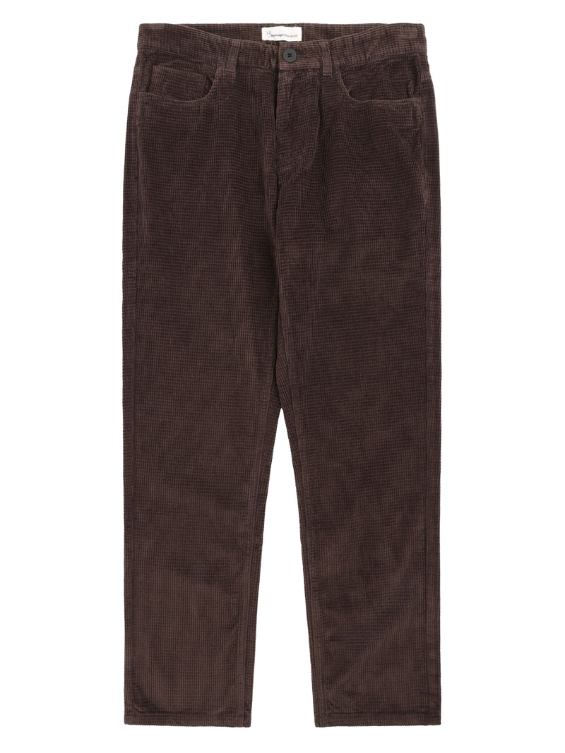 KnowledgeCotton Apparel - MEN Organic Cotton Chuck 5-pocket Corduroy Pants GOTS Pants 1487 Chocolate Torte